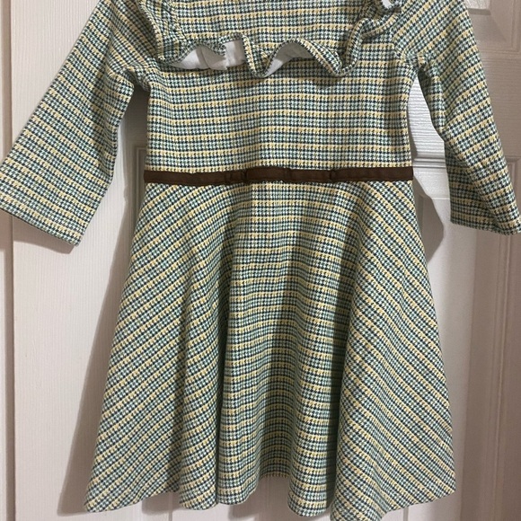 Janie and Jack Houndstooth Plaid Ruffle Ponte Dress - Picture 2 of 8